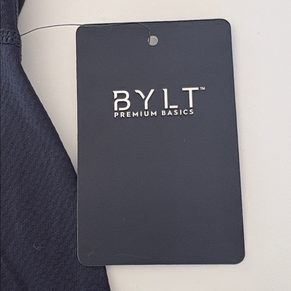 NWT BYLT Performance Drop Cut Long Sleeve Shirt in Navy Casual Athletic Size XL - Picture 2 of 10